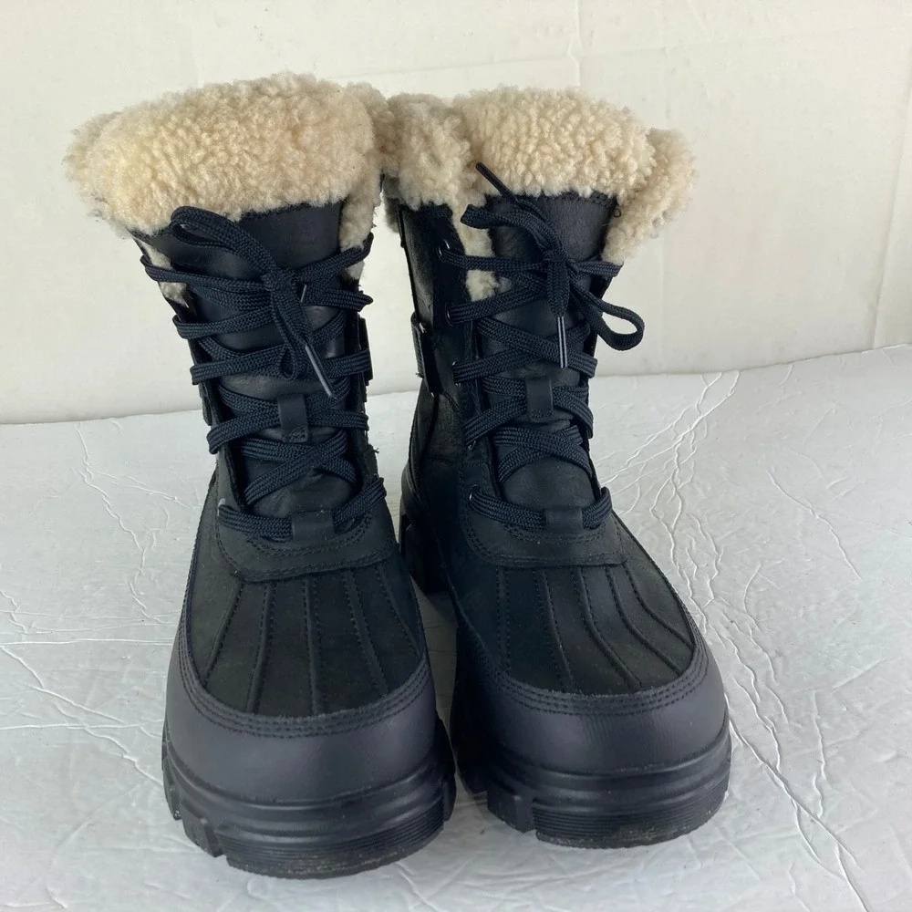 Sorel Brex Winter Snow Boot Waterproof Women 8.5 Black Shearling Lined‎ Gorpcore
